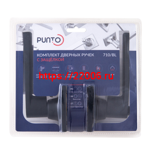 Ручка Punto (Пунто) защелка DK710/BL BL-ET (кл./фик.) черный фото 2