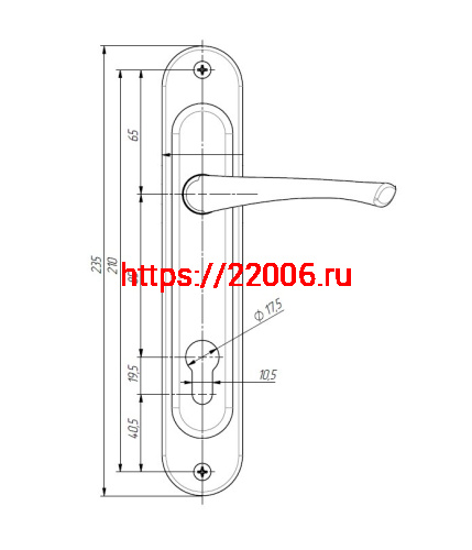Ручка дверная Absolyute (Абсолют) на планке РФ1-85/07А (медь антик) фото 2 Ручка дверная Absolyute (Абсолют) на планке РФ1-85/07А (медь антик) фото 2