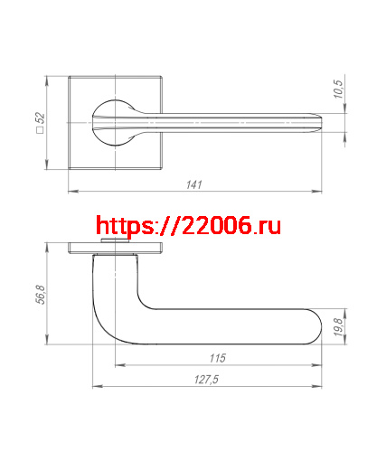 Ручка Punto (Пунто) раздельная K.ARC.Q52.ASPECT SSC-16 сатин.хром фото 3