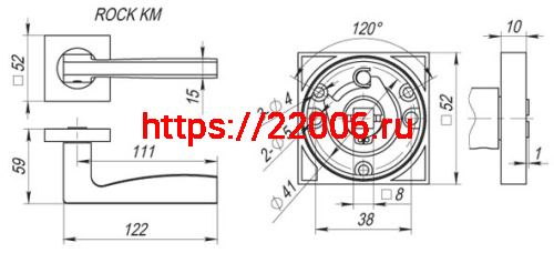 Ручка Fuaro (Фуаро) раздельная K.KM52.ROCK (ROCK KM) SN/CP-3 матовый никель/хром фото 3 Ручка Fuaro (Фуаро) раздельная K.KM52.ROCK (ROCK KM) SN/CP-3 матовый никель/хром фото 3
