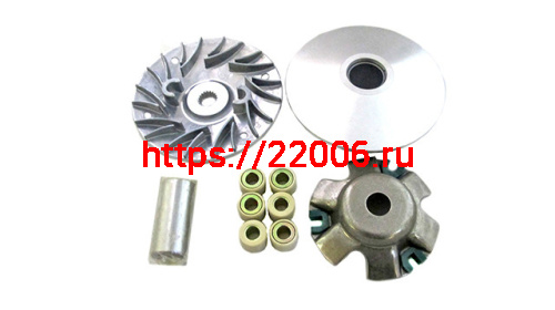 Вариатор 152QMI 125cc MTRT в сборе (ролики, наружный шкив) Вариатор 152QMI 125cc MTRT в сборе (ролики, наружный шкив)