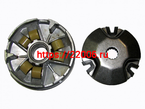 Вариатор Yamaha JOG-90 в сборе с роликами Вариатор Yamaha JOG-90 в сборе с роликами