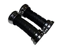 Грипсы для велосипеда  90мм детские, резина, черные, ободок- хром