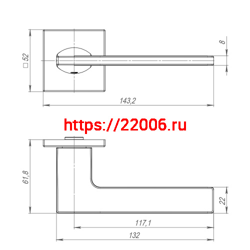 Ручка Punto (Пунто) раздельная K.ARC.Q52.MAIN SSG-39 сатин.золото фото 3