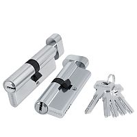 Цилиндровый Fuaro (Фуаро) механизм (200 ZM/60) 2000ZMKnob60(25+10+25) CP хром 5Key с вертушкой