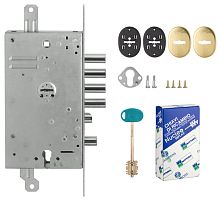 Замок Mottura (Моттура) врезной двухсистемный 54.Y787-S MyKey (левый) (накладки 95.323-95.324 CR), ключ 60 мм