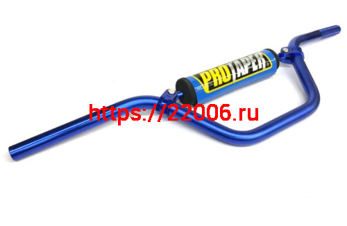 Руль PRO-TAPER алюминиевый с перемычкой высокий 22 мм с подушкой синий Руль PRO-TAPER алюминиевый с перемычкой высокий 22 мм с подушкой синий