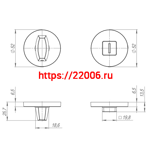 Ручка Fuaro (Фуаро) поворотная BK6.R.SLR52 (BK6 SLR) GR-23 графит фото 3 Ручка Fuaro (Фуаро) поворотная BK6.R.SLR52 (BK6 SLR) GR-23 графит фото 3