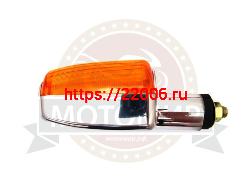 Боковой фонарь (BF-12) Мопед Пилот Минск (Орион Мини) Хром ЖЕЛТОЕ СТЕКЛО (кол-во в упак. 200 шт.) фото 2