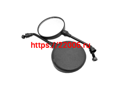 Зеркала заднего вида №52 пластик черный литой корпус М10