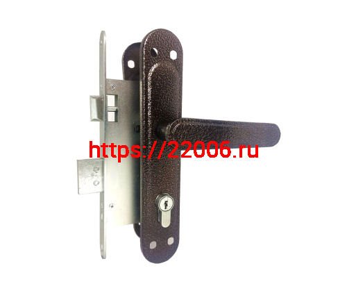 Замок Zenit (Зенит) врезной цилиндровый с защёлкой в комплекте с ручкой ЗВ4-72.03 (медь), 4 кл. Замок Zenit (Зенит) врезной цилиндровый с защёлкой в комплекте с ручкой ЗВ4-72.03 (медь), 4 кл.