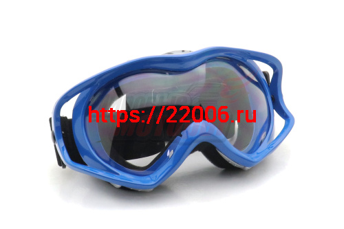 Очки SD-1006 линзы прозрачные, max защита UV-400, оправа синяя Racing Goggle (кроссовые)