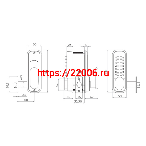 Замок Ajax (Аякс) накладной кодовый RIM-200 code BL черный фото 4 Замок Ajax (Аякс) накладной кодовый RIM-200 code BL черный фото 4