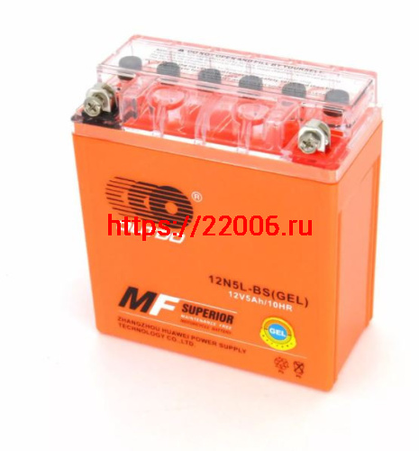 Аккумулятор OUTDO GEL 12N5L-BS высокий (12v/5hr) (120*60*130/65) 10