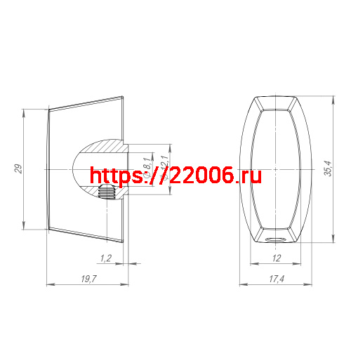Вертушка Armadillo (Армадилло) на цилиндр T.Knob-Slim BPVD-77 вороненый никель фото 3