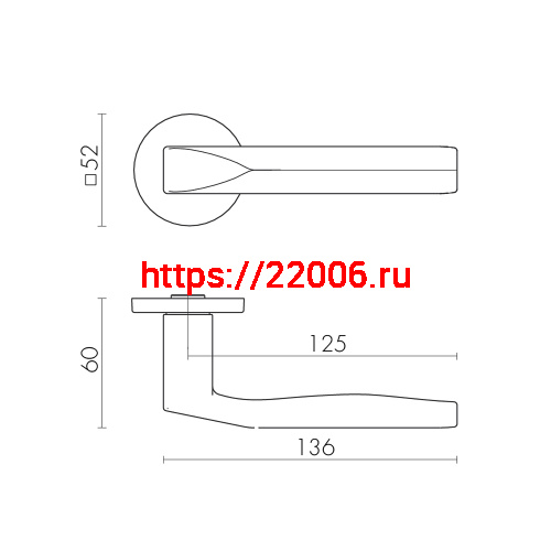 Ручка Fuaro (Фуаро) раздельная R.SLR52.PRIZMA BL-24 черный фото 3