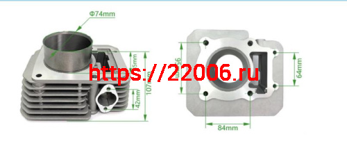 Цилиндр в сборе с поршнем ZS172FMM-3A, 74мм, тюнинг ZS174FMM (CB250-F) (big bore) OTM фото 2 Цилиндр в сборе с поршнем ZS172FMM-3A, 74мм, тюнинг ZS174FMM (CB250-F) (big bore) OTM фото 2