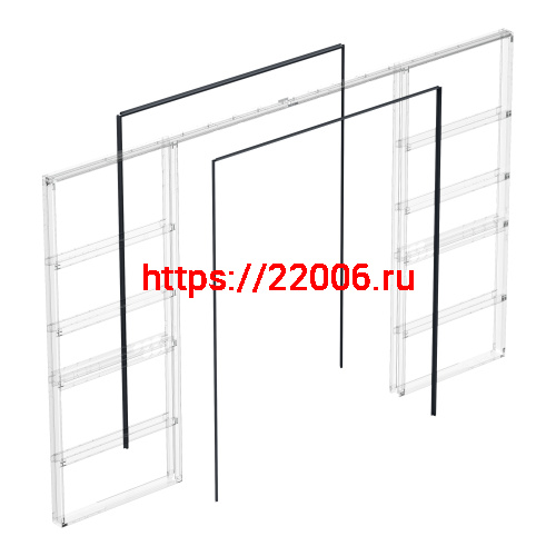 Комплект Armadillo (Армадилло) для обрамления пенала для двухстворчатой двери SLD.Comfort-PENAL frame 1800/2900 BL