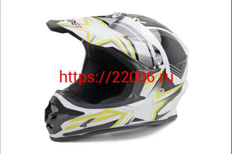 Шлем SAFEBET HF-115 бело-желтый Q158Y "S,M,L,XL,XXL" (кроссовый) Шлем SAFEBET HF-115 бело-желтый Q158Y "S,M,L,XL,XXL" (кроссовый)