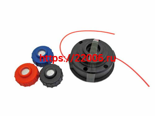 Катушка для тримера (для гнутых штанг) +набор 4 болта(М6х1; М6х1,25; М8х1,25; М8х1,25лев.резьб.)(наружний d-93мм) в блист. Катушка для тримера (для гнутых штанг) +набор 4 болта(М6х1; М6х1,25; М8х1,25; М8х1,25лев.резьб.)(наружний d-93мм) в блист.