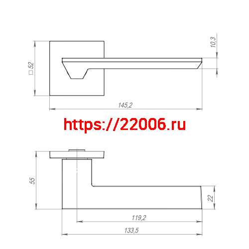 Ручка Ajax (Аякс) раздельная K.JS51.UNITY (UNITY JS) CP-8 хром фото 3
