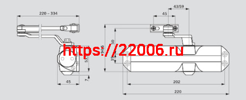 Дверной Dorma (Дорма) доводчик TS 68 EN 2/3/4, со складным рычагом, коричневый фото 3 Дверной Dorma (Дорма) доводчик TS 68 EN 2/3/4, со складным рычагом, коричневый фото 3