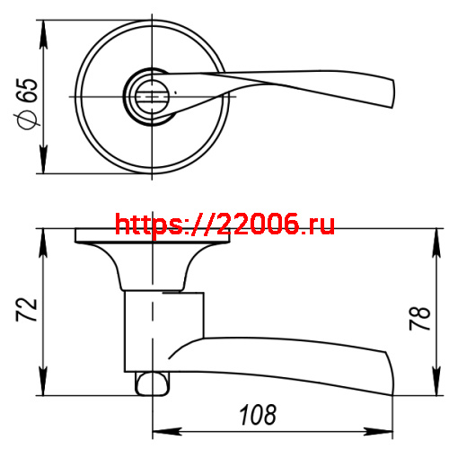 Ручка Ajax (Аякс) защелка DK610 SN-PS (6010 SN-P) (без фик.) мат. никель фото 4
