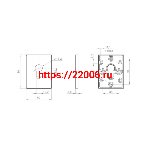 Накладка Fuaro (Фуаро) на цилиндр ESC.C.TRG/K.486 BL-24 чёрный (1 шт.) фото 2