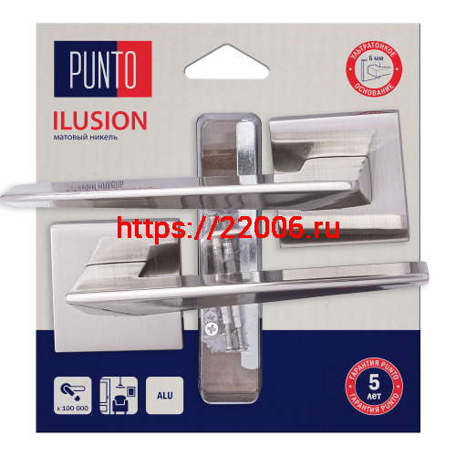 Ручка Punto (Пунто) раздельная LM/A K.QS52.ILUSION/HD SN-3 матовый никель Ручка Punto (Пунто) раздельная LM/A K.QS52.ILUSION/HD SN-3 матовый никель