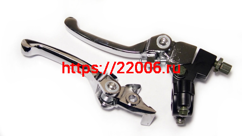 Рычаг тормоза и сцепления алюминиевый (складной) серебро (ПАРА)