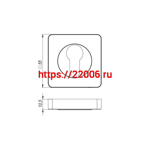 Накладка Armadillo (Армадилло) под цилиндр ET.K.SQ52 (ET/SQ) CP-8 хром фото 3