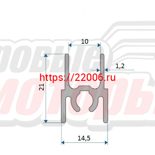 Профиль алюминиевый с анодированным покрытием (горизонтальный верхний), длина 5,9 м Профиль алюминиевый с анодированным покрытием (горизонтальный верхний), длина 5,9 м