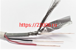 Кабель КВК-В-2*0,5 Э экранированный внутренний УралКабМедь (бухта 200м.) белый Кабель КВК-В-2*0,5 Э экранированный внутренний УралКабМедь (бухта 200м.) белый