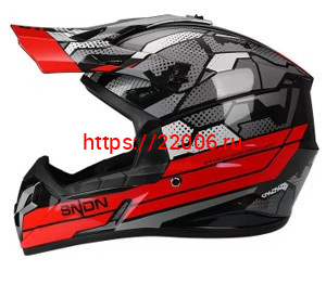 Мотошлем 801 серо-красный (L) Мотошлем 801 серо-красный (L)