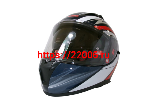Шлем TVS RACING (Индия) STREET D/V NAVY BLUE RED размер XL, + пинлок в комплекте, очки