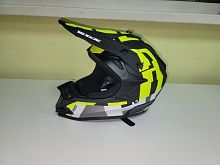 Мотошлем 166 Детский Кросс черно-зелено-белый матовый (L)