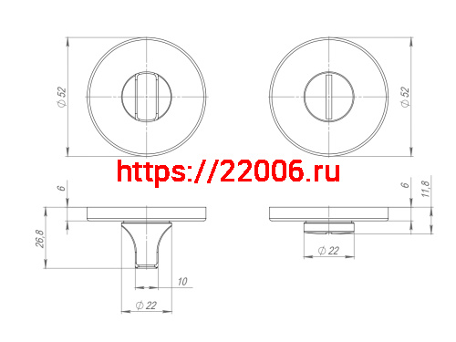 Ручка Punto (Пунто) поворотная BK6.R.ARC.R52 (BK6 ARC) CP-8 хром фото 3 Ручка Punto (Пунто) поворотная BK6.R.ARC.R52 (BK6 ARC) CP-8 хром фото 3