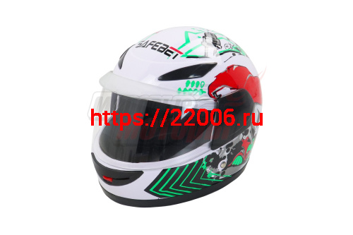 Шлем SAFEBET HF-908 бело-красный E12R "S,M,L,XL,XXL" (интеграл, детский) Шлем SAFEBET HF-908 бело-красный E12R "S,M,L,XL,XXL" (интеграл, детский)