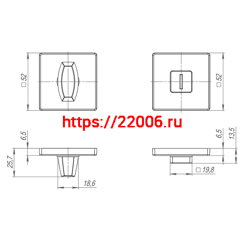 Ручка Fuaro (Фуаро) поворотная BK6.K.SL52 (BK6 SL) BL-24 черный фото 3 Ручка Fuaro (Фуаро) поворотная BK6.K.SL52 (BK6 SL) BL-24 черный фото 3