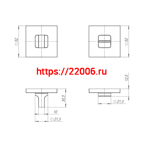 Ручка Ajax (Аякс) поворотная BK6.K.JS51 (BK6 JS) SN-3 матовый никель фото 3 Ручка Ajax (Аякс) поворотная BK6.K.JS51 (BK6 JS) SN-3 матовый никель фото 3