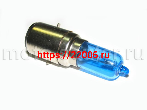 Лампа головного света галоген H6M BA20D 12V 35/35W синяя (1000)