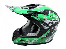 Мотошлем YM-211 KIDS cross черно-зеленый (S)