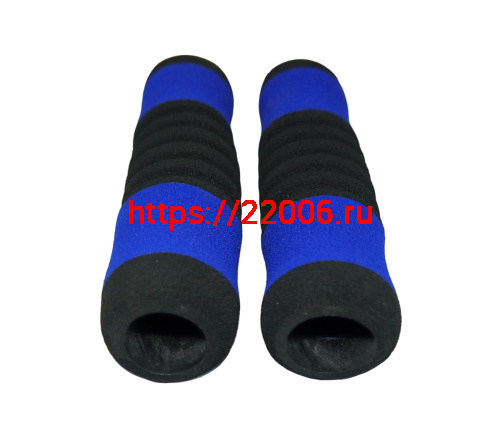 Грипсы для велосипеда 130мм, мягкие, синие с черным (HL- GR21-1) (порол.) фото 2