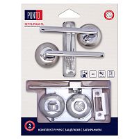 Комплект ручек Punto (Пунто) с защелкой c запиранием LM/A SET72R.TL54.POLO/HD SN/CP-3 матовый никель/хром