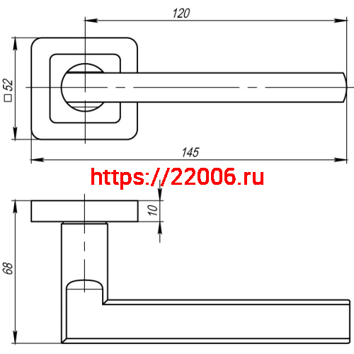 Ручка Punto (Пунто) раздельная K.QR52.PLUTON (PLUTON QR) SN/CP-3 матовый никель/хром фото 3