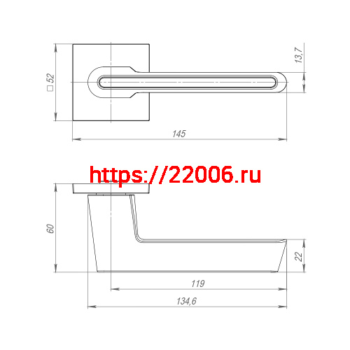 Ручка Ajax (Аякс) раздельная K.JS51.STICK SSC/CP-16 сатинированный хром/хром фото 3