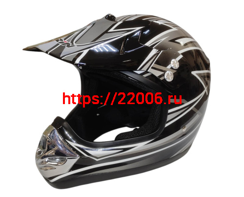 Шлем кроссовый KIRIN QL-112D, черный, синий, красный, размер L