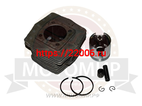 Цилиндр в сборе с поршнем Веломотор F50 "Газуля" 40 мм (цилиндр+поршень+палец 10 мм +кольца)