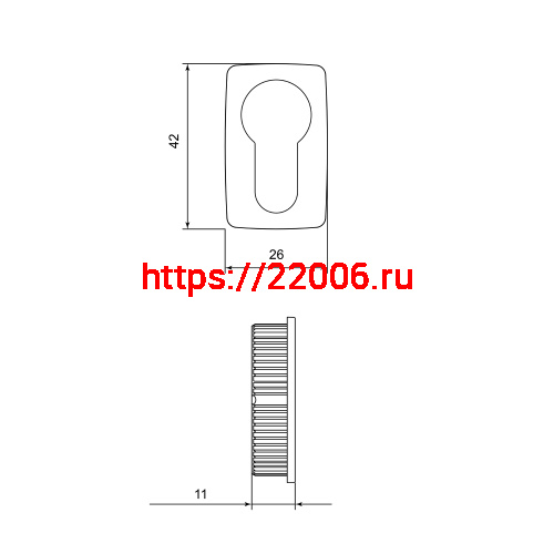 Накладка Punto (Пунто) под цилиндр ET.K.EL.Q27 CP-8 хром фото 2 Накладка Punto (Пунто) под цилиндр ET.K.EL.Q27 CP-8 хром фото 2