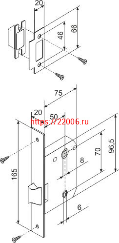 Защелка Fuaro (Фуаро) врезная METF72-50 (F72-50) CP хром фото 3 Защелка Fuaro (Фуаро) врезная METF72-50 (F72-50) CP хром фото 3